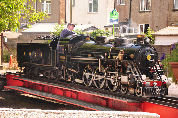 RHDR no 10 "Doctor Syn" on the turntable at Hythe