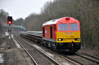 6O26 Hinksey Yard - Eastleigh Yard, Tilehurst, DB's Red Mk5 60079. 08/02/2012