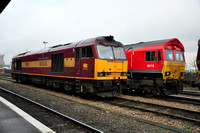 60045 and DB liveried 66118 | Didcot
