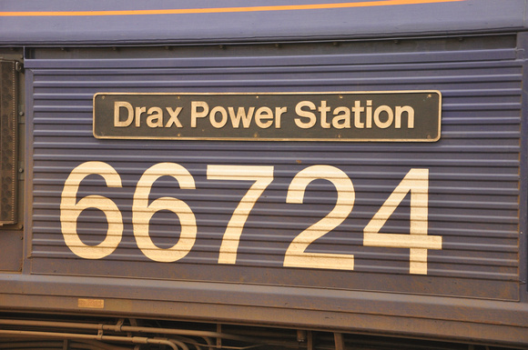 Nameplate on 66724 "Drax Powerstation".